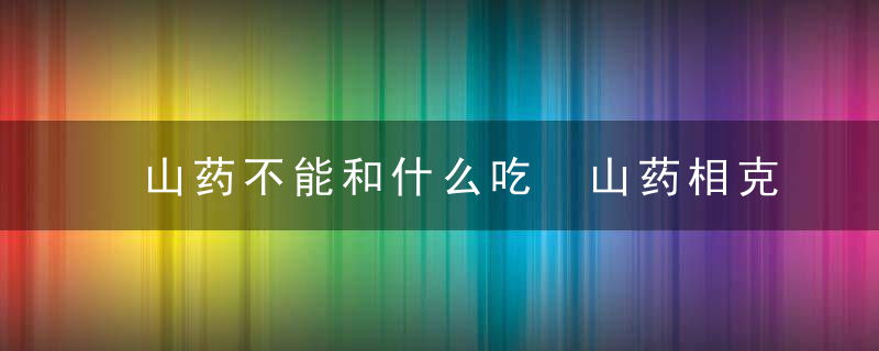 山药不能和什么吃 山药相克的食物